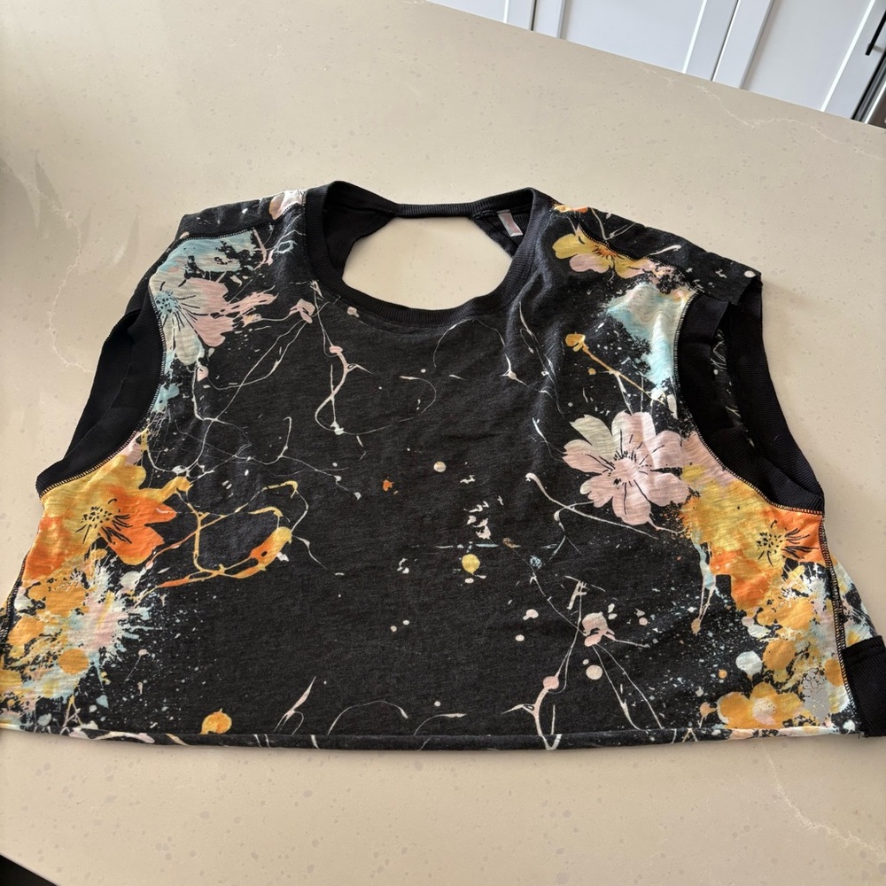 Free People movement My Time Tee Size small Hot Court Splatter